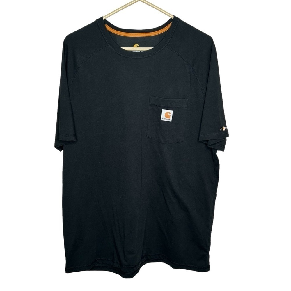 CARHARTT Men's T Shirt Short Sleeve Relaxed Fit Work Pocket Logo Large Black